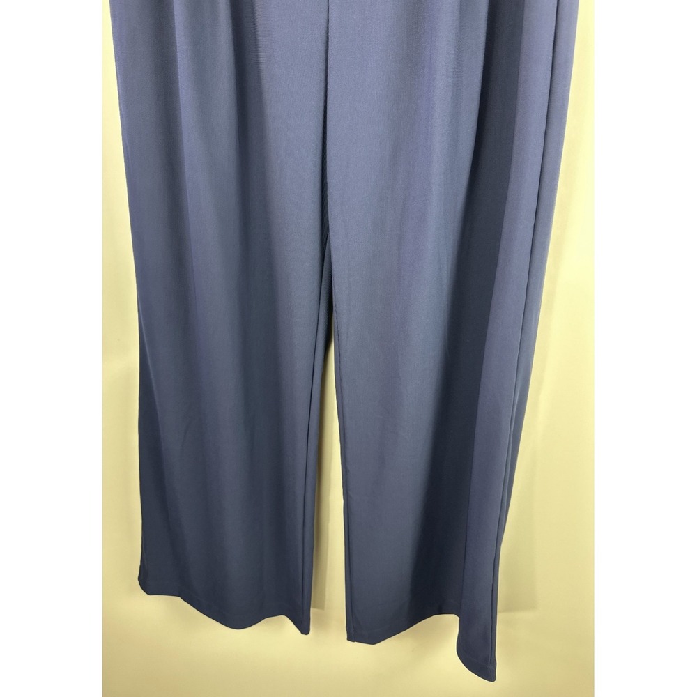 Halara Flex High Waisted Wide Leg Pants Micro Waffle Blue Womens LP Large Petite - Picture 11 of 14